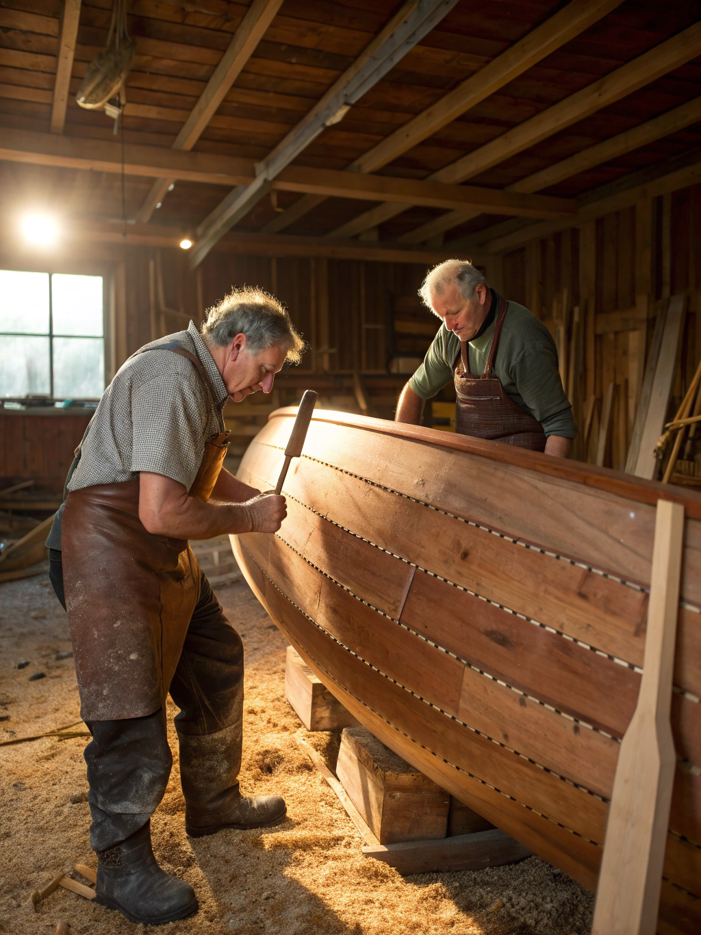 Custom marine upholstery being fitted on a boat deck